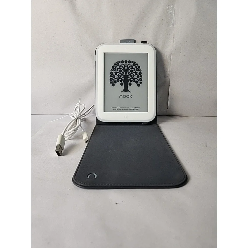 Barnes & Noble Nook GlowLight 4GB eReader (White) BNRV500 Bundle with Case Y2K